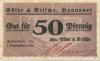 Hannover - Edler & Krische, Geschäftsbücherfabrik, Buch- und Steindruckerei - 1.9.1918 - 50 Pfennig