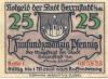 Herrnstadt (heute: PL-Wasosz) - Stadt - -- - 25 Pfennig 