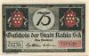 Kahla - Stadt - 15.8.1921 - 31.12.1921 - 75 Pfennig 