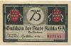 Kahla - Stadt - 15.8.1921 - 31.12.1921 - 75 Pfennig 