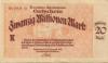 Karlsruhe - Reichsbahndirektion - 20.8.1923 - 20 Millionen Mark 