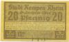 Kempen - Stadt - 9.3.1920 - 20 Pfennig 