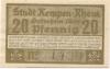 Kempen - Stadt - 9.3.1920 - 20 Pfennig 