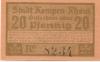 Kempen - Stadt - 9.3.1920 - 20 Pfennig 