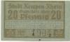 Kempen - Stadt - 9.3.1920 - 20 Pfennig 