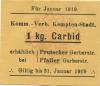 Kempten - Kommunal-Verband - Januar 1919 - 31.1.1919 - 1 kg Carbid 