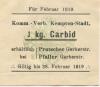 Kempten - Kommunal-Verband - Februar 1919 - 28.2.1919 - 1 kg Carbid 