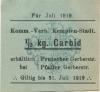 Kempten - Kommunal-Verband - Juli 1919 - 31.7.1919 - 1/2 kg Carbid 