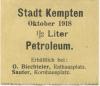 Kempten - Stadt -Oktober 1918 - 1/2 Liter Petroleum 