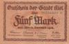 Kiel - Stadt - 15.10.1918 - 1.5.1919 - 5 Mark 