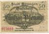 Kitzingen - Stadt - Oktober 1918 - Ende 1919 -  50 Pfennig 