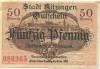 Kitzingen - Stadt - Oktober 1918 - Ende 1919 - 50 Pfennig 