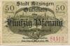 Kitzingen - Stadt - Oktober 1918 - Ende 1919 - 50 Pfennig 