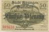 Kitzingen - Stadt - Oktober 1918 - Ende 1919 - 50 Pfennig 