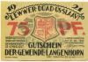 Langenhorn - Gemeinde - - 31.3.1922 - 75 Pfennig 