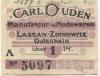 Lassan und Zinnowitz - Duden, Carl, Manufaktur- und Modewaren - 1.4.1920 - 1 Pfennig