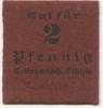 Leipzig - Grumbach, C., Buchdruckerei und Verlag, Querstr. 14 - -- - 2 Pfennig