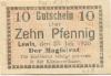 Lewin (heute: PL-Lewin Brzeski) - Stadt - 23.7.1920 - 10 Pfennig 