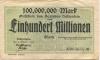 Lichtenfels - Bezirk - 4.10.1923 - 31.12.1923  - 100 Millionen Mark 