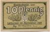 Lieberose - Stadt - November 1919 - 10 Pfennig 