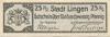 Lingen - Stadt - - 1.4.1920 - 25 Pfennig 