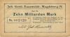 Magdeburg-Neustadt- Hauswaldt, Johann Gottlieb, Schokoladefabrik, Lübecker Str. 13 - -- - 10 Milliarden Mark 