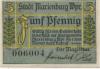 Marienburg (heute: PL-Malbork) - Stadt - -- - 5 Pfennig 
