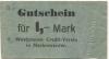Marienwerder (heute: PL-Kwidzyn) - Westpreußischer Credit-Verein - -- - 1 Mark