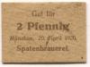 München - Spatenbrauerei - 20.4.1920 - 2 Pfennig 