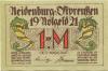 Neidenburg (heute: PL-Nidzica) - Stadt - November 1921 - 1 Mark 