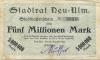 Neu-Ulm - Stadt - 22.8.1923 - 5 Millionen Mark 