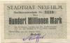 Neu-Ulm - Stadt - 22.8.1923 - 100 Millionen Mark 