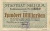 Neu-Ulm - Stadt - 22.8.1923 - 100 Milliarden Mark 