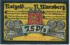 (Nieder-)Marsberg - Stadt - 1.7.1920 - 75 Pfennig 