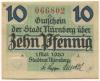 Nürnberg - Stadt - 1.5.1920 - 1.5.1921 - 10 Pfennig 