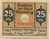 Nürnberg - Stadt - 1.5.1920 - 1.5.1921 - 25 Pfennig 