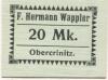 Obercrinitz (heute: Crinitzberg) - Wappler, F. Hermann, Gemischtwaren, Spitzenfabrikate - -- - 20 Mark 