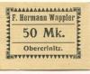 Obercrinitz (heute: Crinitzberg) - Wappler, F. Hermann, Gemischtwaren, Spitzenfabrikate - -- - 50 Mark 