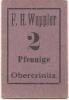 Obercrinitz (heute: Crinitzberg) - Wappler, F. Hermann, Gemischtwaren, Spitzenfabrikate - -- - 2 Pfennig 