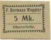 Obercrinitz (heute: Crinitzberg) - Wappler, F. Hermann, Gemischtwaren, Spitzenfabrikate - -- - 5 Mark 