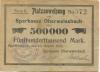 Oberweißbach (heute: Schwarzatal) - Sparkasse - 15.8.1923 - 500000 Mark 