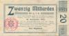 Perleberg - Stadt - 27.10.1923 - 30.11.1923 - 20 Milliarden Mark 