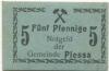 Plessa - Gemeinde - -- - 5 Pfennig 
