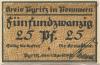 Pyritz (heute: PL-Pyrzyce)  - Kreisbank - 1.4.1921 - 25 Pfennig 