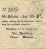 Rastenburg (heute: PL-Ketrzyn) - Stadt - 24.8.1914 - 50 Pfennig 