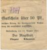 Rastenburg (heute: PL-Ketrzyn) - Stadt - 24.8.1914 - 50 Pfennig 