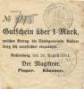 Rastenburg (heute: PL-Ketrzyn) - Stadt - 24.8.1914 - 1 Mark 