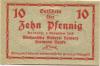 Reinerz (Bad) (heute: PL-Duszniki-Zdrój) - Hanke, Hermann, Mechanische Weberei - 1.11.1918 - 10 Pfennig 