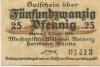Reinerz (Bad) (heute: PL-Duszniki-Zdrój) - Hanke, Hermann, Mechanische Weberei - 1.4.1921 - 25 Pfennig