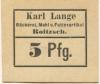 Roitzsch (heute: Sandersdorf-Brehna) - Lange, Karl, Bäckerei, Mehl und Futterartikel - -- - 5 Pfennig 